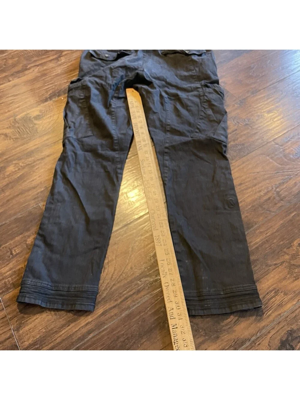 DREAMLAND RAZKIT COATED CAGO CARGO BLACK TWILL PANTS SIZE 40